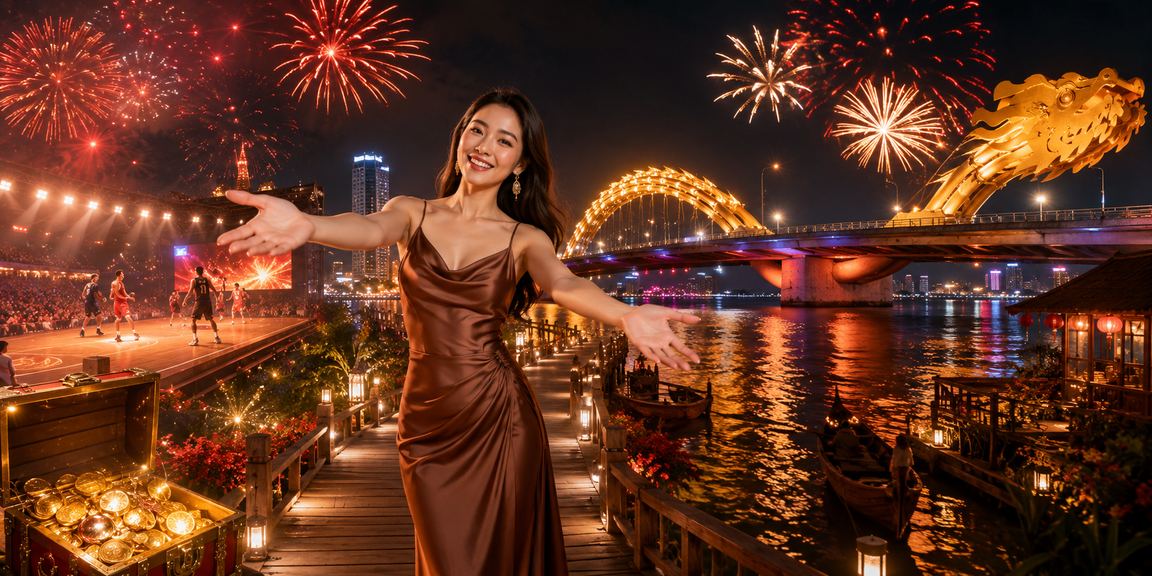 Người dùng Đà Nẵng xem cược bóng rổ trên điện thoại trong quán cà phê ven biển
